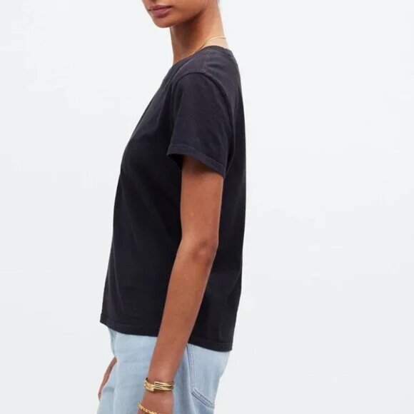 Madewell Premium Standard 01. The Shrunken Tee Black Size M NWT - Picture 2 of 8